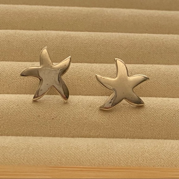 Sterling Silver Starfish Earrings - Picture 12 of 12